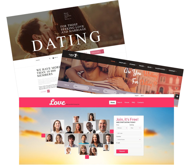 example websites created for DELTADATE.COM.